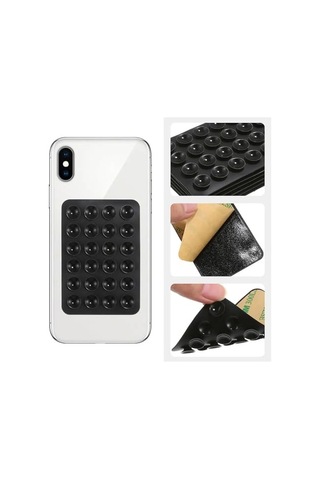 Coverzone Dikdörtgen Vantuzlu Telefon Tutucu Taşınabilir Silikon Yumuşak Telefon Standı Geniş Kullanım Alanı Be Diğer