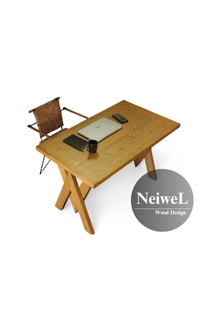 Neiwel Asur Doğal Ahşap Çalışma Ve Ofis Masası-70cm-200cm Açık Ceviz