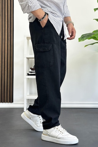 Edwoxmen Erkek Baggy Kalıp Kargo Cepli Pantolon Siyah Edw131-siyah Siyah