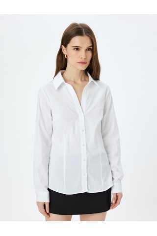 Koton Klasik Yaka Uzun Kollu Slim Fit Gömlek Beyaz 5sak60046uw Beyaz