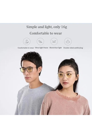 Mavi Xiaomi Mijia Anti-mavi Gözlük 50% Engelleme Oranı Uv Yorgunluğa Dayanıklı Göz Koruyucu Xiaomi Mi Ev Anti Mavi Işın Koruyucu Gözlük Gözlük
