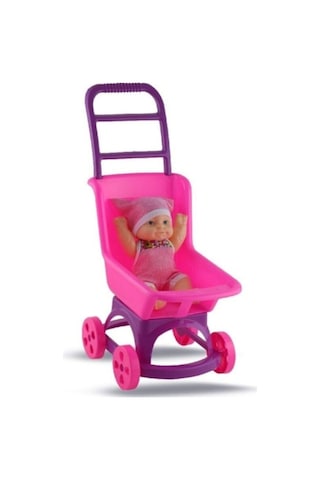 Efe Oyuncak Kız Çocuk Pembe Pusette Oyuncak Et Bebek