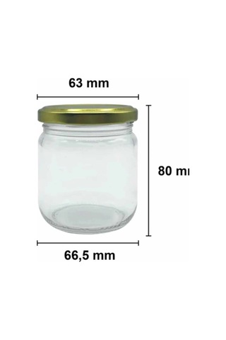 4 Adet 210 Ml Cam Kavanoz Mama Yoğurt Saklama Metal Gold Altın Konserve Kapaklı 210 Cc Şeffaf-gold