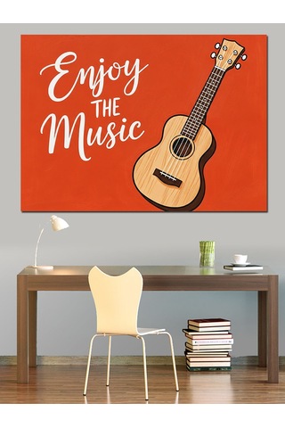 "enjoy The Music" Gitar Dekoratif Kanvas - Mdf Ahşap Tablo