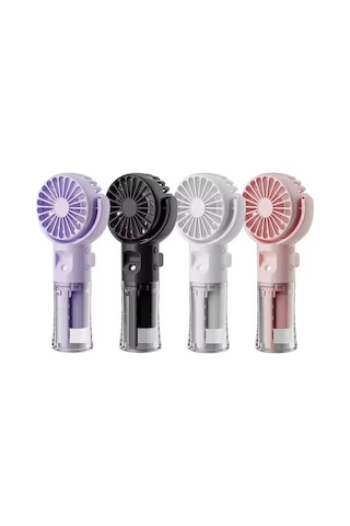 Avuç İçi Taşınabilir Su Spreyli Şarjlı Mini Vantilatör El Fanı F4 Siyah