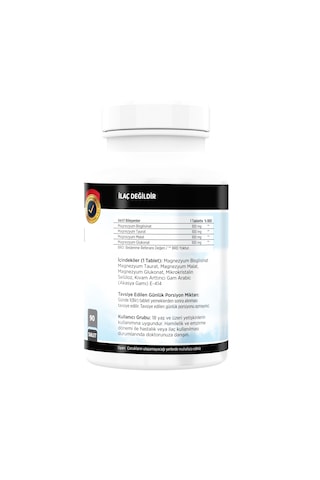Magnezyum Bisglisinat Malat Taurat Glukonat 90 Tablet Nevfix D3