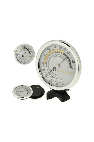 İç Mekan Termometresi Ve Higrometre Th123 Gümüş