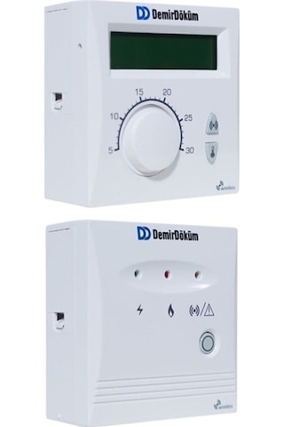 Demirdoküm Kablosuz Oda Termostatı - Beyaz Dijital Lcd Ekran, Rf 6001 Ve Atron, Nitromix, Nitron, Nepto, Adonis, Atromix İle Uyumlu
