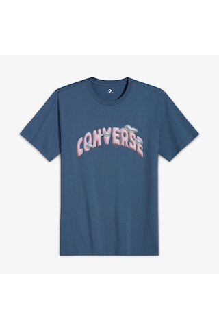Converse Classic Erkek Grafik Baskılı Mavi T-shirt