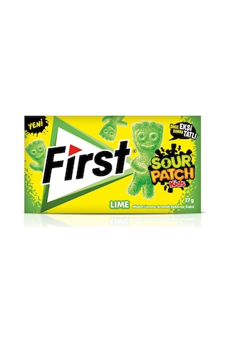 First Sour Patch Kids Lime Misket Limonu Aromalı Şekersiz Sakız 27 G - 3'lü Paket