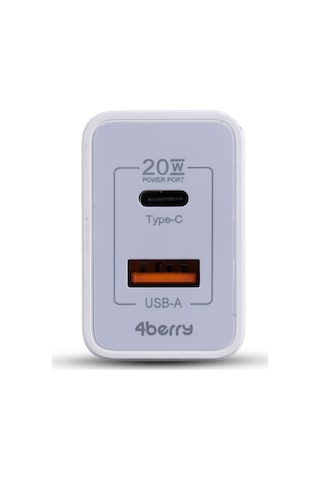 Ad88 20w Çift Usb Şarj Adaptörü - Hızlı Şarj Cihazı Beyaz