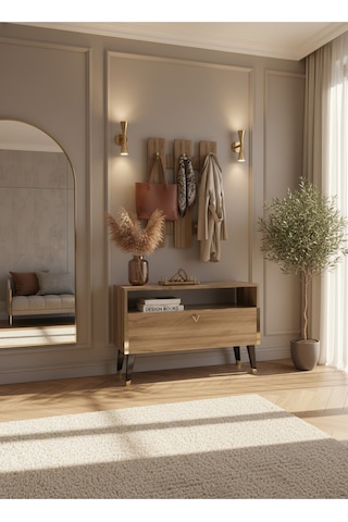 Resital Portmanto Vestiyer - Gp7004-2 - Ceviz Gold Ceviz