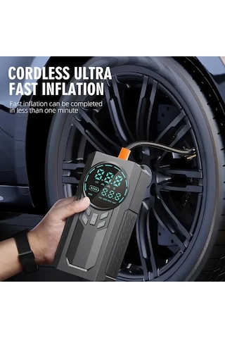 4 Ü 1 Arada Lastik Şişirici Akü Takviyesi Powerbank Led Işık Bx40