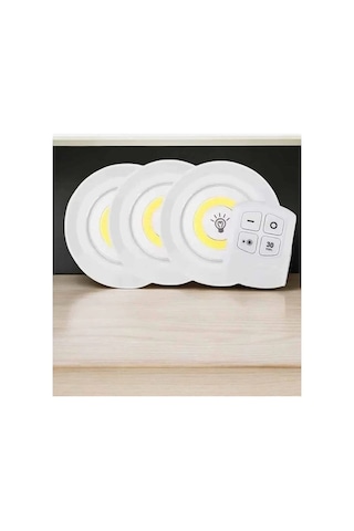 Buğz Spot Lamba Led Işık 3'lü Uzaktan Kumandalı Pilli Yapışkanlı Kablosuz Diğer 36479901