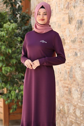 Azra Tesettür Elbise Lavanta Lavanta