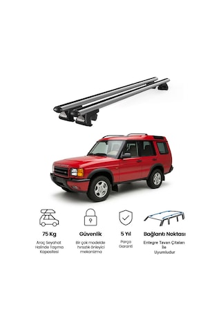 Venüs Land Rover Discovery 1998-2004 Uyumlu Gri Ara Atkı Port Bagaj Tavan Barı