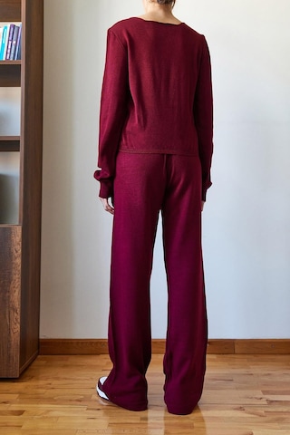 Shade Kadın Beli Cırt Detaylı Basic Triko Alt-üst Takım 60651006 - Bordo