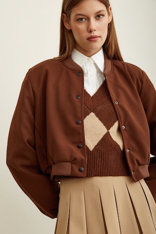 Never More Astarlı Çıt Çıtlı Mont Kahve Kahverengi