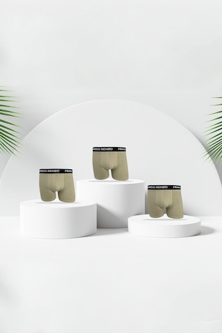 Franco Renzo Erkek 3'lı Lüx Kutulu Pamuklu Ve Likralı Boxer Taş