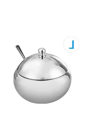 Createtech Paslanmaz Çelik Baharat Tencere Tuz Kutusu, Şeker Kase Ve Çeşni Konteyner Gümüş