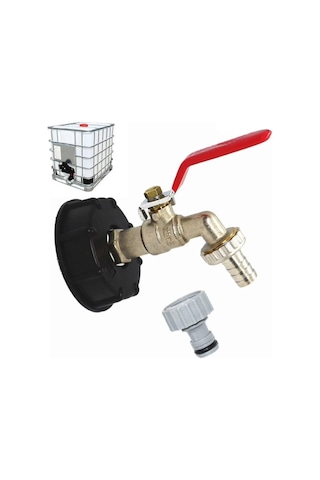Tank Musluğu 1000l S60x6 Ibc Musluk Bağlantısı 1/2" Hortum Bağlantısı, Tahliye Tankı Adaptörü, Bahçe Musluğu İçin, Tank Adaptörü İçin 1 Adet A