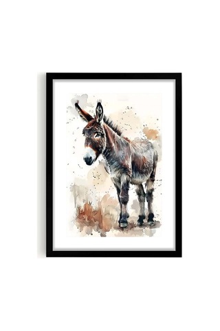 Donkey Figürlü Watercolor Duvar Tablosu 50x70cm - Pvc Canlı Uv Baskı Çerçevesiz Tablo