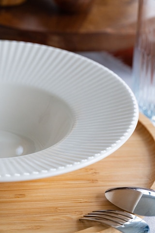 Satürn 27 Cm Porselen Makarna Tabağı Kırık Beyaz