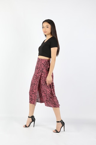 Kadın Viskon Pembe Etek Pembe