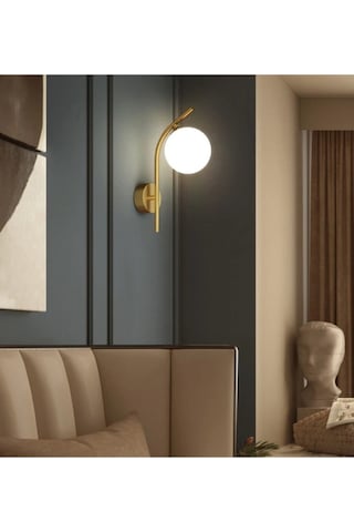 Lüks Eskitme Modern Beyaz Glop Camlı Tekli Aplik