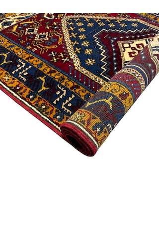 El Dokuma Yahyalı Halısı 103x185 Kök Boya %100 Yün Halı Kırmızı