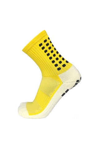 Geeroyoo Futbol Basketbol Çorapları: Orta Boy, Punto Lastik Kayma Engeli, Kare Fırça Tabaka, Kalın Havlu Tabanlı, Sarı Çok Renkli