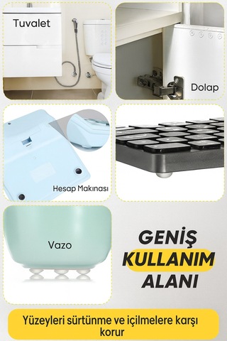 150 Li 10mm Yapışkanlı Şeffaf Silikon Ses Stoperi Dolap Çekmece Tamponu Koruyucu Diğer