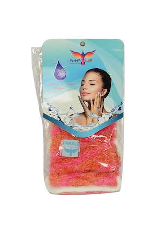Ankalif İpli Sırt ve Vücut Yumuşak Banyo Lifi Pembe - Turuncu 56 x 10 CM