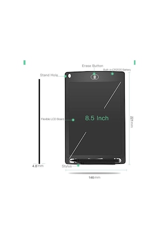 Elektronik 8.5 İnç Siyah Lcd Yazma Tableti Çizim ve Yazı Tahtası