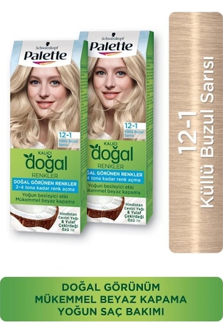 Palette Kalıcı Doğal Renkler 12 - 1 Küllü Buzul Sarısı X 2 Adet