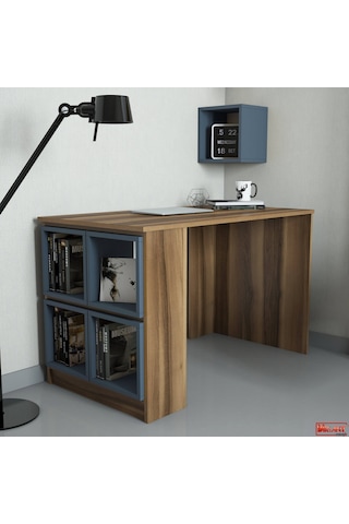 Variant Variant Box Çalışma Masası - Ceviz / Mavi