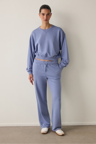 Penti İndigo Curvy Edge Bisiklet Yaka Oversize Crop Sweatshirt