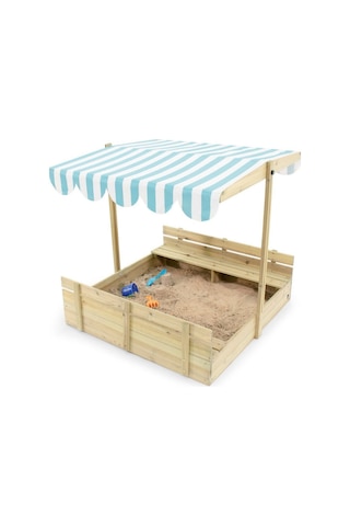 Plum Gölgelikli Ahşap Kum Havuzu Çok Renkli