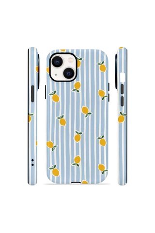 Apple iPhone Uyumlu 15 Vorian Çift Katmanlı Magsafe Kılıf Tiny Lemon Rain