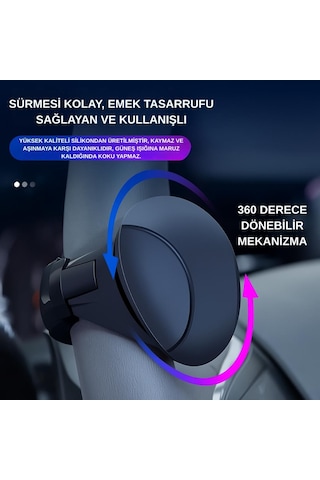 Coofbe Yeni Nesil 360 Döner Direksiyon Simit Topuzu Direksiyon Çevirme Topuzu Tüm Araçlara Uyumlu Sağlam Tutuş Siyah