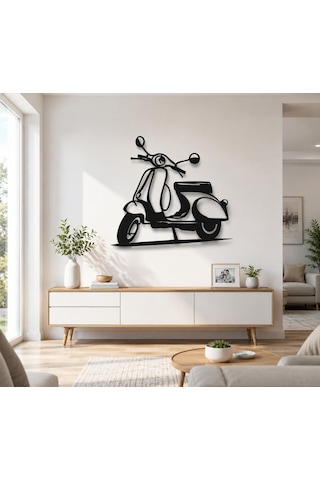 Scooter Metal Duvar Dekoru Siyah