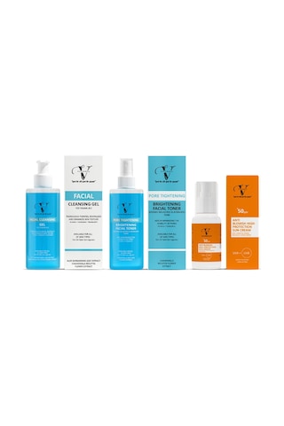 Vitanova Leke Karşıtı Yüksek Koruyucu Güneş Kremi SPF50+ 50 ML + Gözenek Sıkılaştırıcı ve Aydınlatıcı Tonik 250 ML + Yüz Yıkama Jeli 250 ML