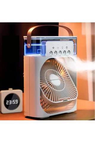 Su Hazneli Şarjlı Masa Vantilatörü - 9071982651123 Çok Renkli