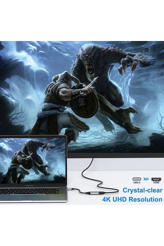 Lexroo 7015 Type C To Hdmı 4k 30hz Usb C Hdmı Kablo Tipi C Dizüstü Bilgisayarlar İçin Akıllı