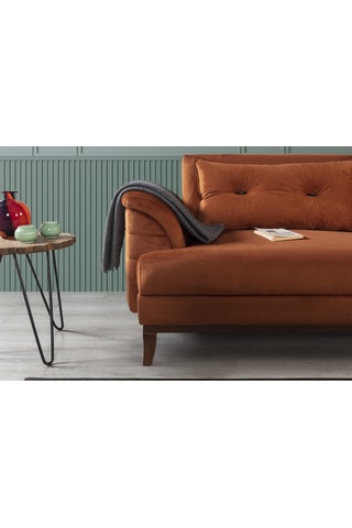 Madrid Yataklı Üçlü Kanepe Babyface Turuncu