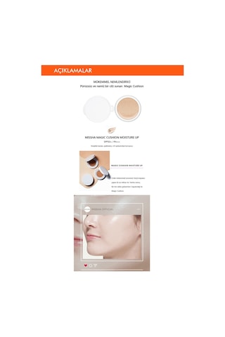 Missha Magic Cushion Moist Up Aydınlık Görünüm Sunan SPF50+ PA+++ Cushion Fondöten no.21 İç Yedek 15 G