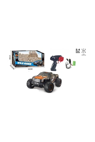 Şarjlı 1:10 Rc Dev Off-road Araba 15km/h Hızlı Arazi Aracı 40 Cm - Turuncu