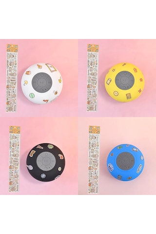 Neevoyu Sarı Minik Su Geçirmez Bluetooth Hoparlör - Sıçrama Dayanıklı, Şeffaf Süngerli, Kolay Kontrol, 3 Saat Çalma Süresi, Hediye Sticker