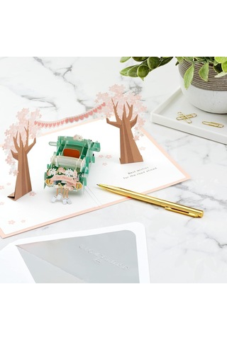 Hallmark Signature Paper Wonder Pop Up Düğün Kartı Klasik Araba, Yeni Evlenmiş 5rzh1207