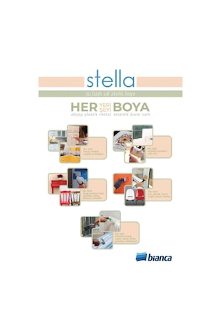 Bianca Stella Su Bazlı Saf Akrilik Boya 0.50Lt 0800 Siyah